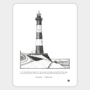 Breskens Lighthouse Netherlands Nieuwe Sluis Pen and Ink Illustration Magnet